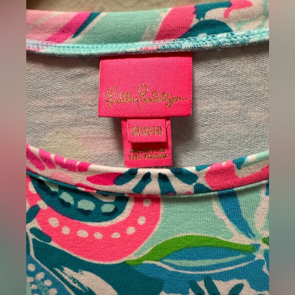 2 Lilly Pulitzer Vira Dresses Girls XL Long Sleeve Dresses Colorful Tropical lot - Picture 10 of 11